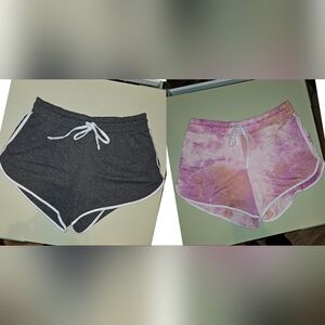 Love Streak Pull-on Elastic Waist Shorts 2 pair - size Large